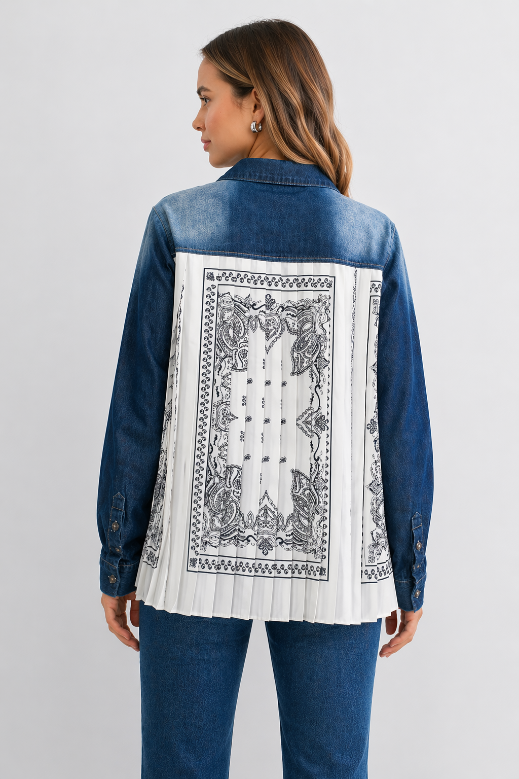 Dani Denim Shirt with Novelty Back Pleating
