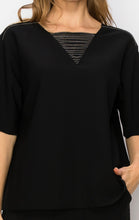 Load image into Gallery viewer, Kassie Crepe Knit Top with Beading Trim