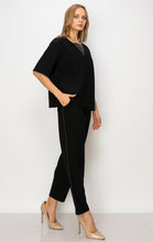 Load image into Gallery viewer, Karine Crepe Knit Pant with Beading Trim