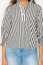 Load image into Gallery viewer, Waylin Cotton Poplin Stripe Top