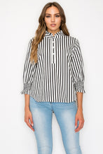 Load image into Gallery viewer, Waylin Cotton Poplin Stripe Top