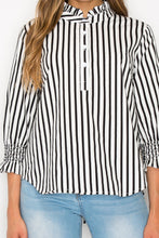 Load image into Gallery viewer, Waylin Cotton Poplin Stripe Top