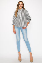 Load image into Gallery viewer, Waylin Cotton Poplin Stripe Top