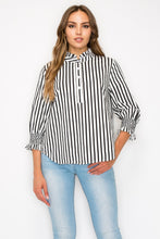 Load image into Gallery viewer, Waylin Cotton Poplin Stripe Top