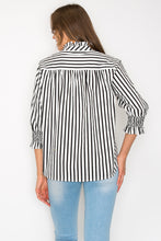 Load image into Gallery viewer, Waylin Cotton Poplin Stripe Top