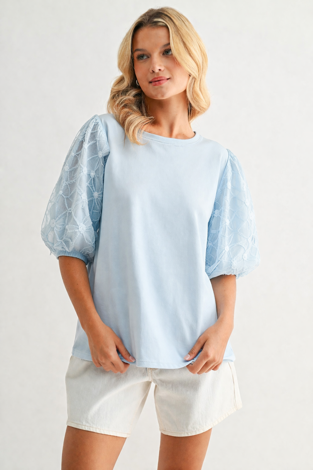 Rimmie Pointe Knit Top with Lace