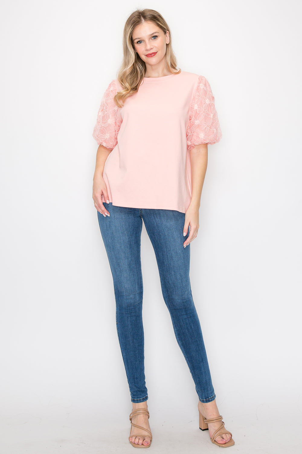 Rimmie Pointe Knit Top with Lace