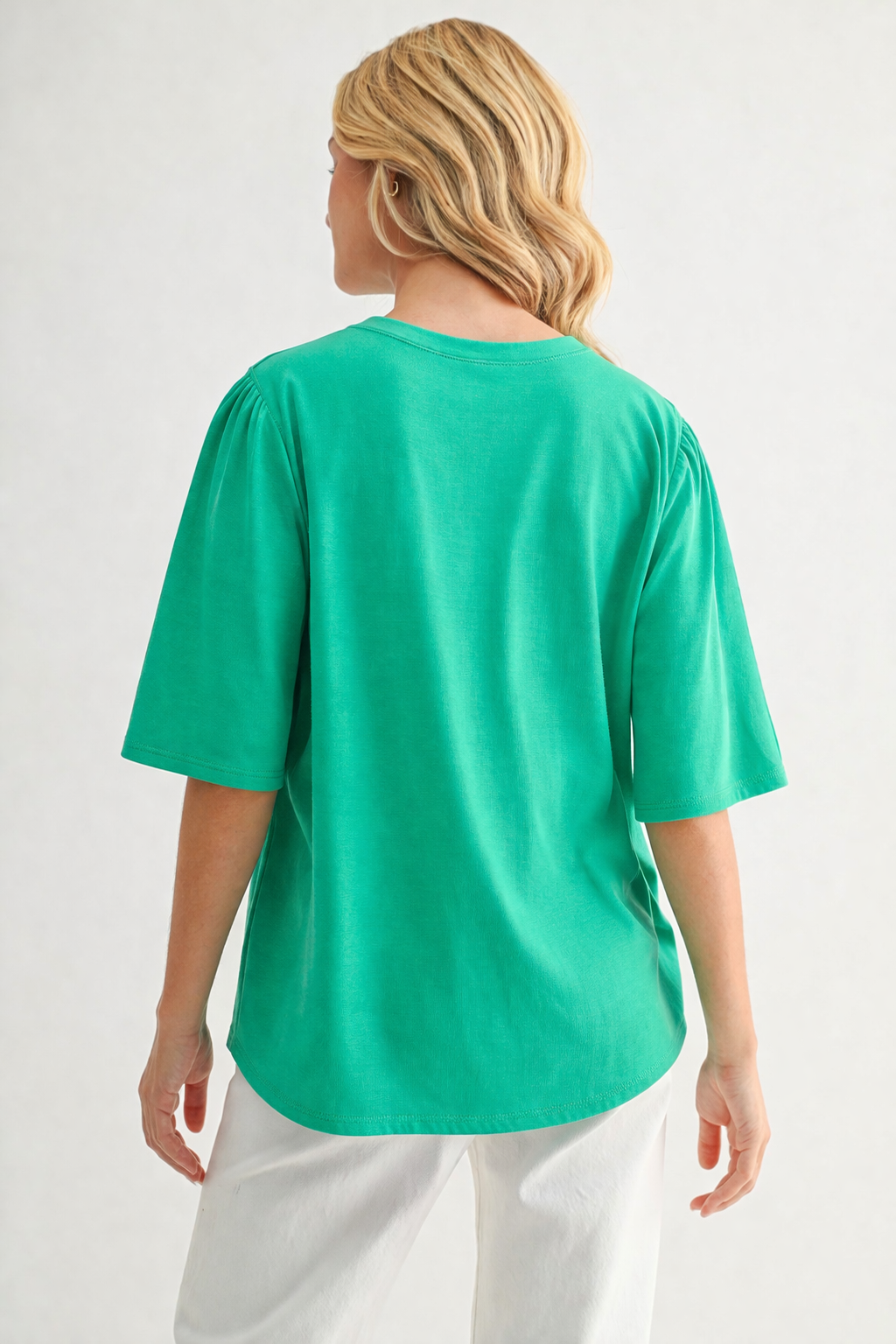 Rynn Stretch Pointe Knit Asymmetric Top