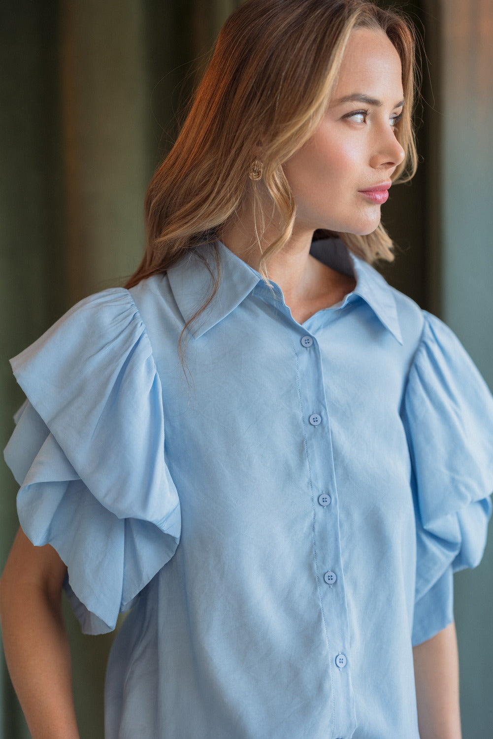 Wrynn Woven Ruffled Top
