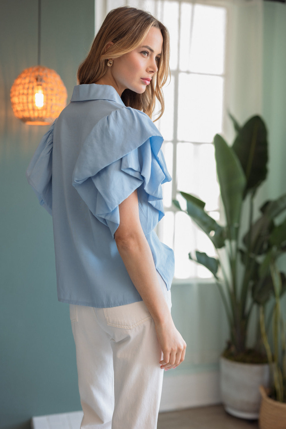 Wrynn Woven Ruffled Top