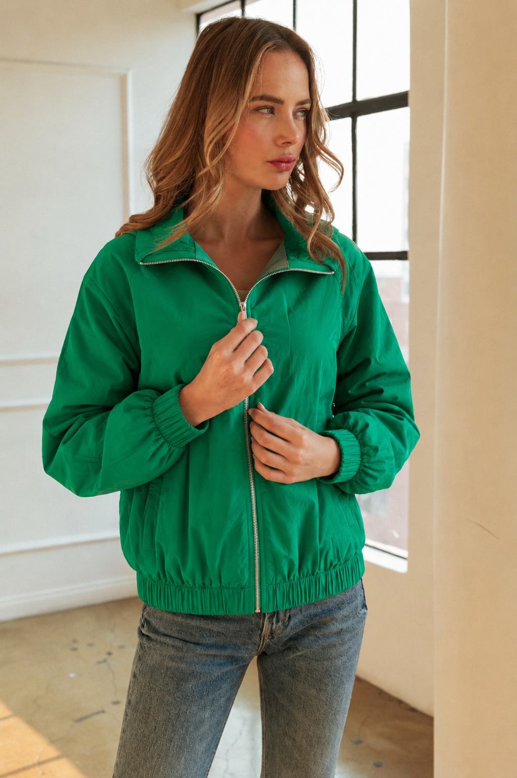 Jonna Stretch Parachute Zipper Jacket