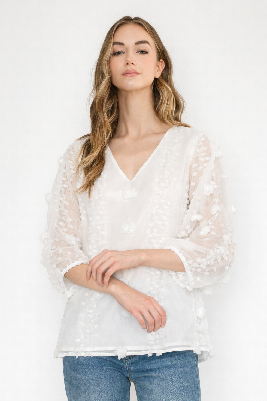 Wenda Woven Embroidered Top