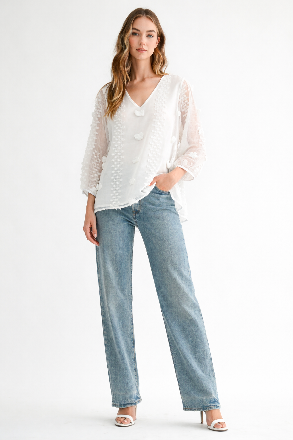 Wenda Woven Embroidered Top