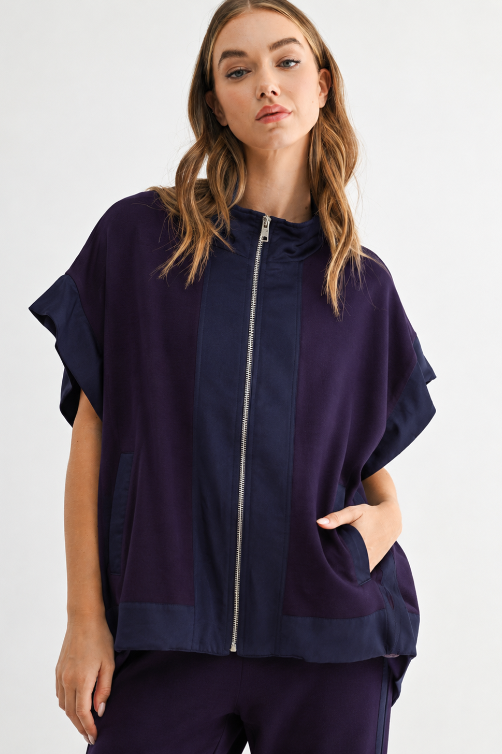 Felecia Stretch French Scuba Poncho Jacket