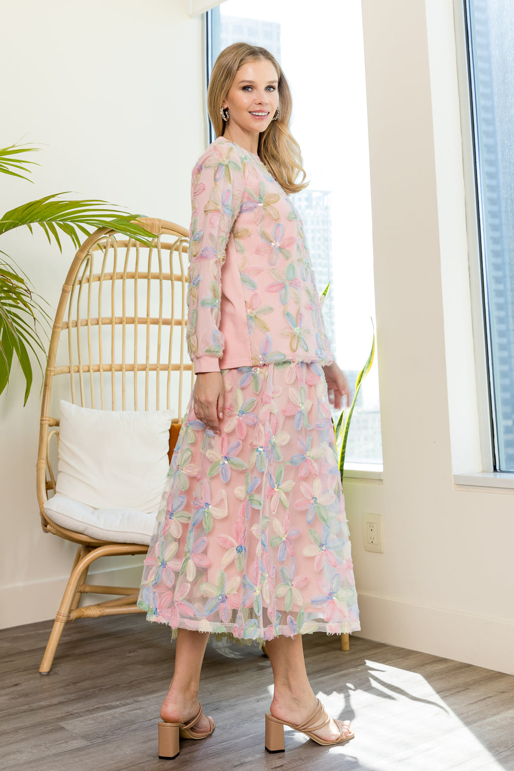 Rikki Lace Embellished Flower Skirt