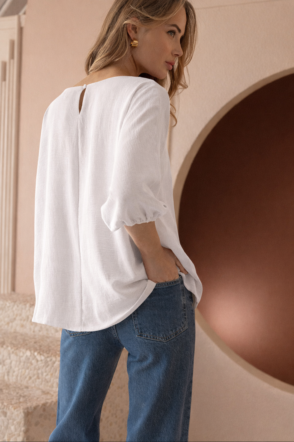 Wrendelle Silky Crepe Woven Top