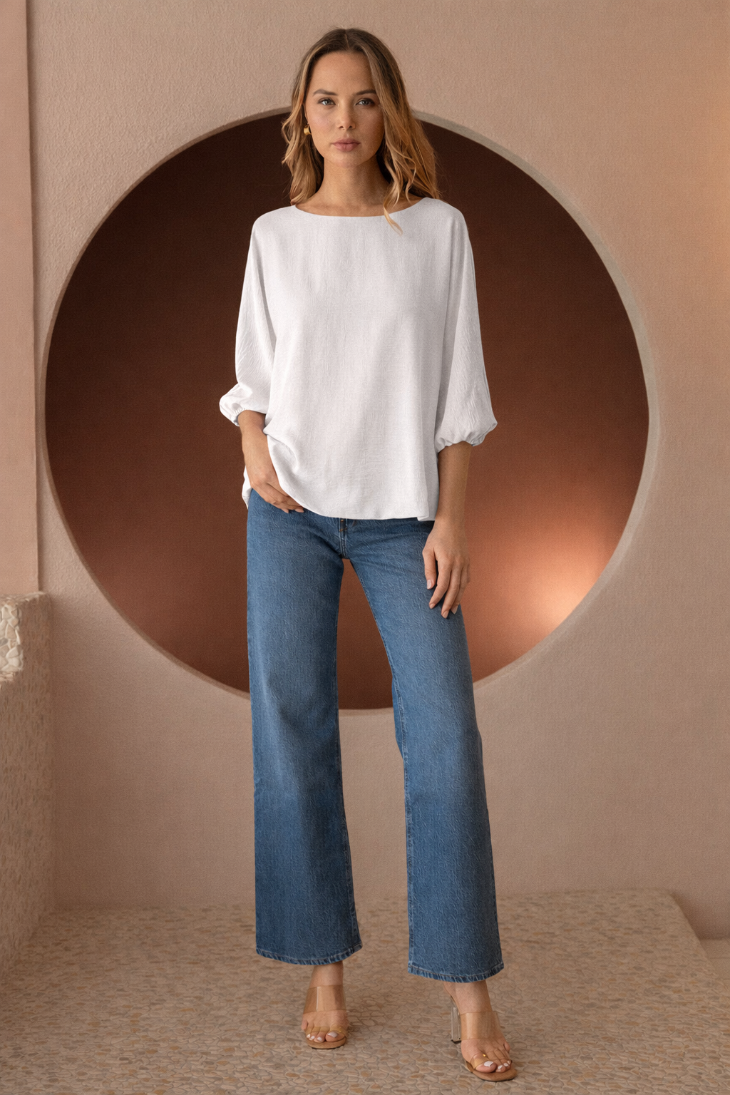 Wrendelle Silky Crepe Woven Top