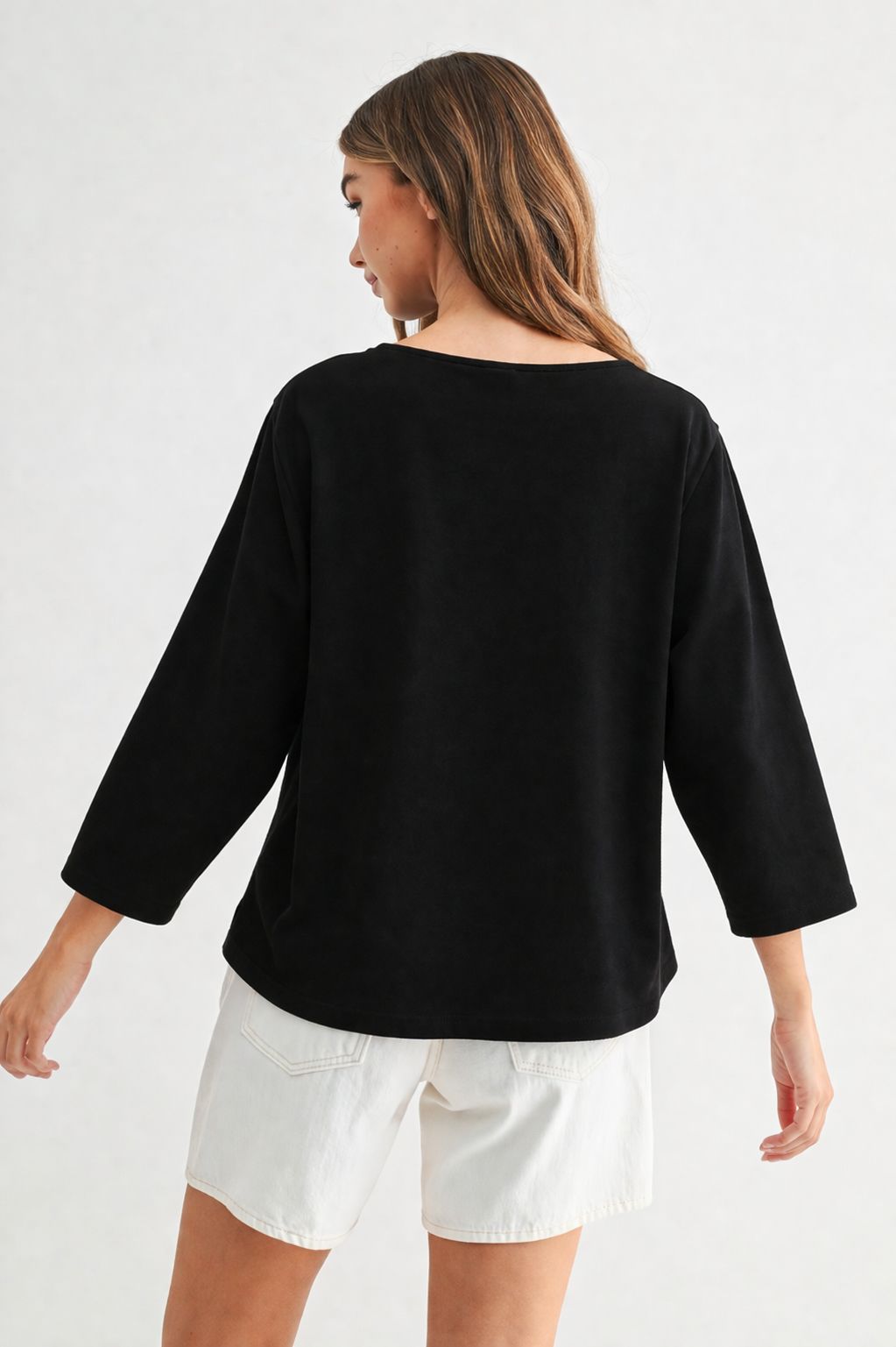 Kanna Knit Crepe Top with Contrast Stripes