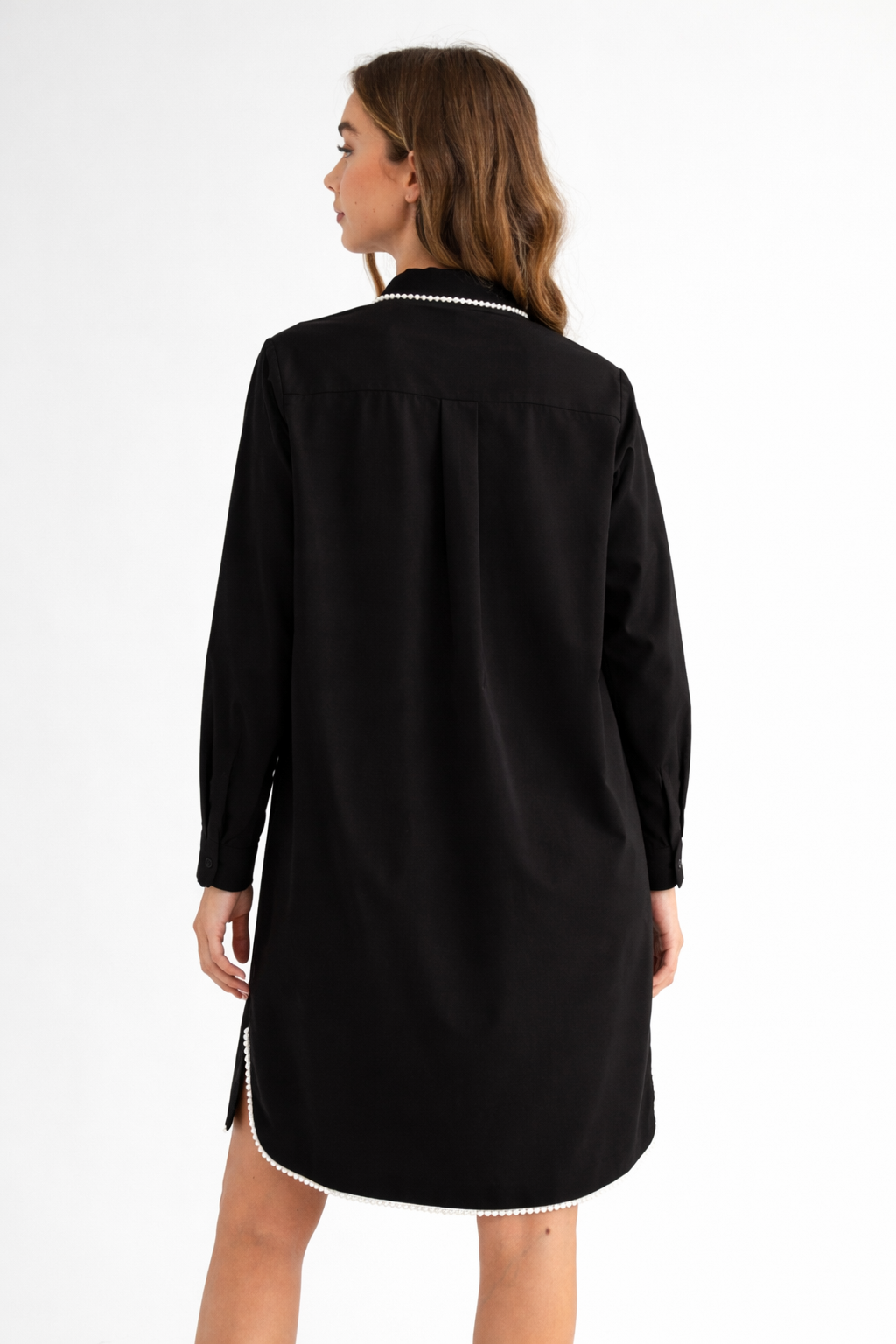 Janelle Stretch Parachute Nylon Dress with Pearls