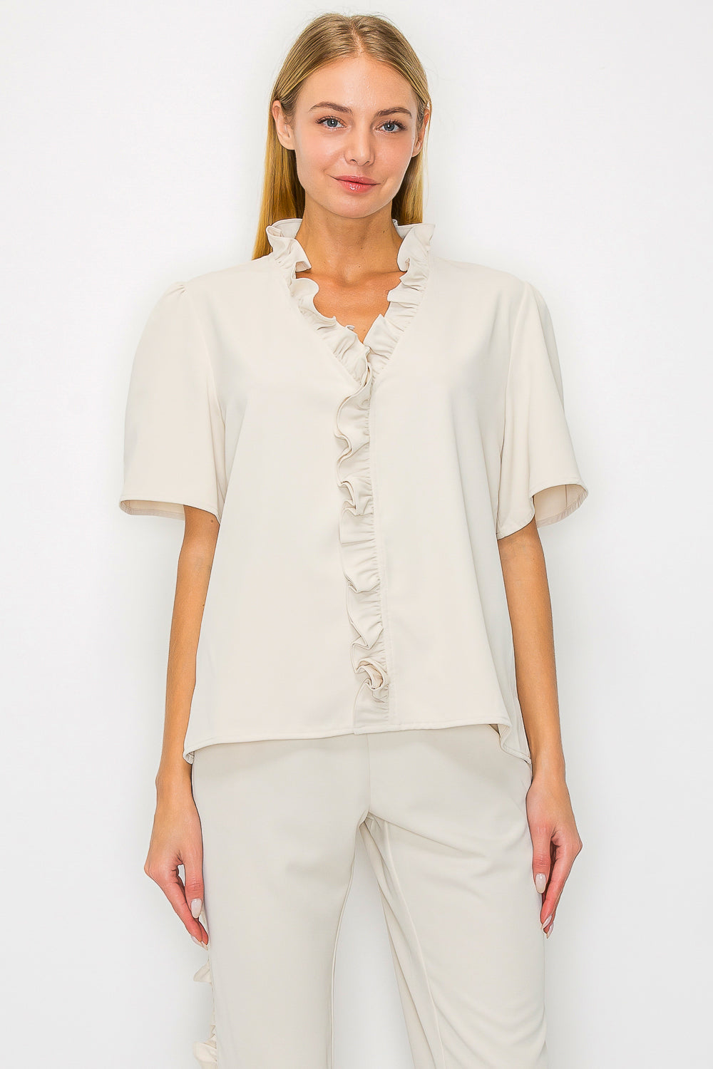Jess Woven Ruffle Top