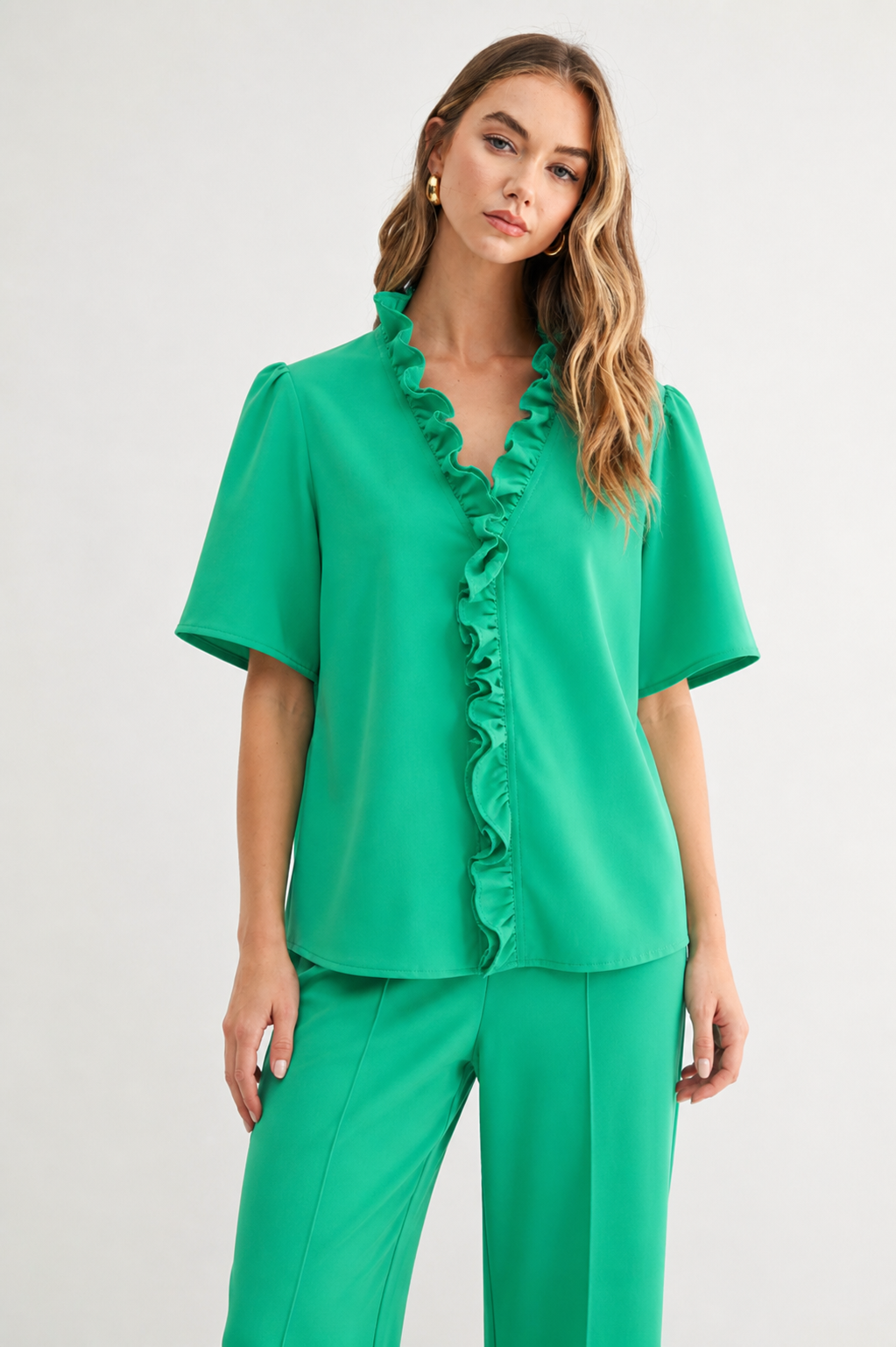 Jess Woven Ruffle Top
