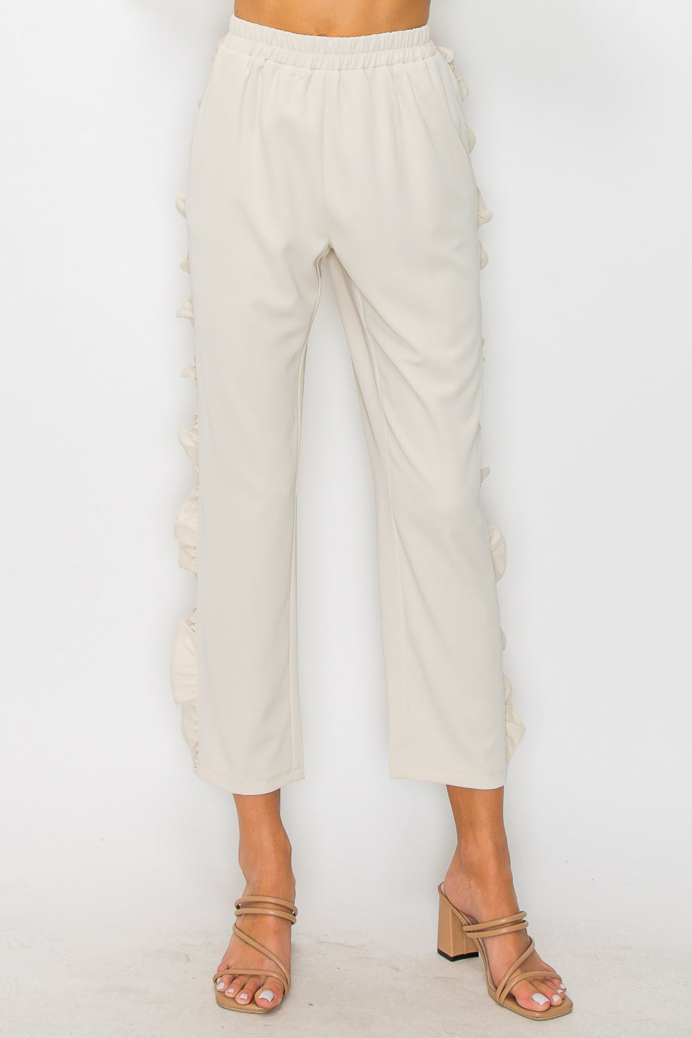 Julie Woven Pant with Ruffles