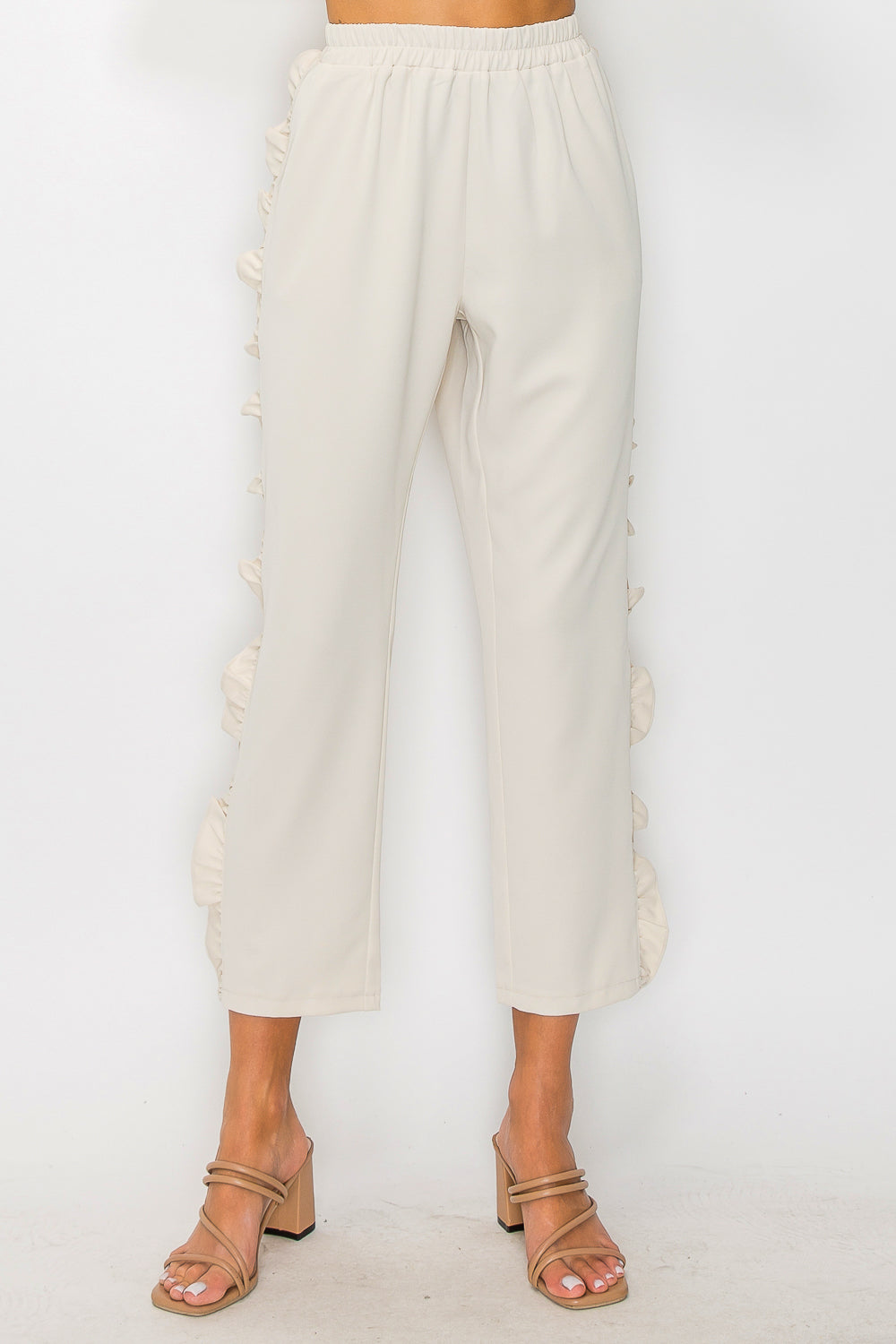 Julie Woven Pant with Ruffles