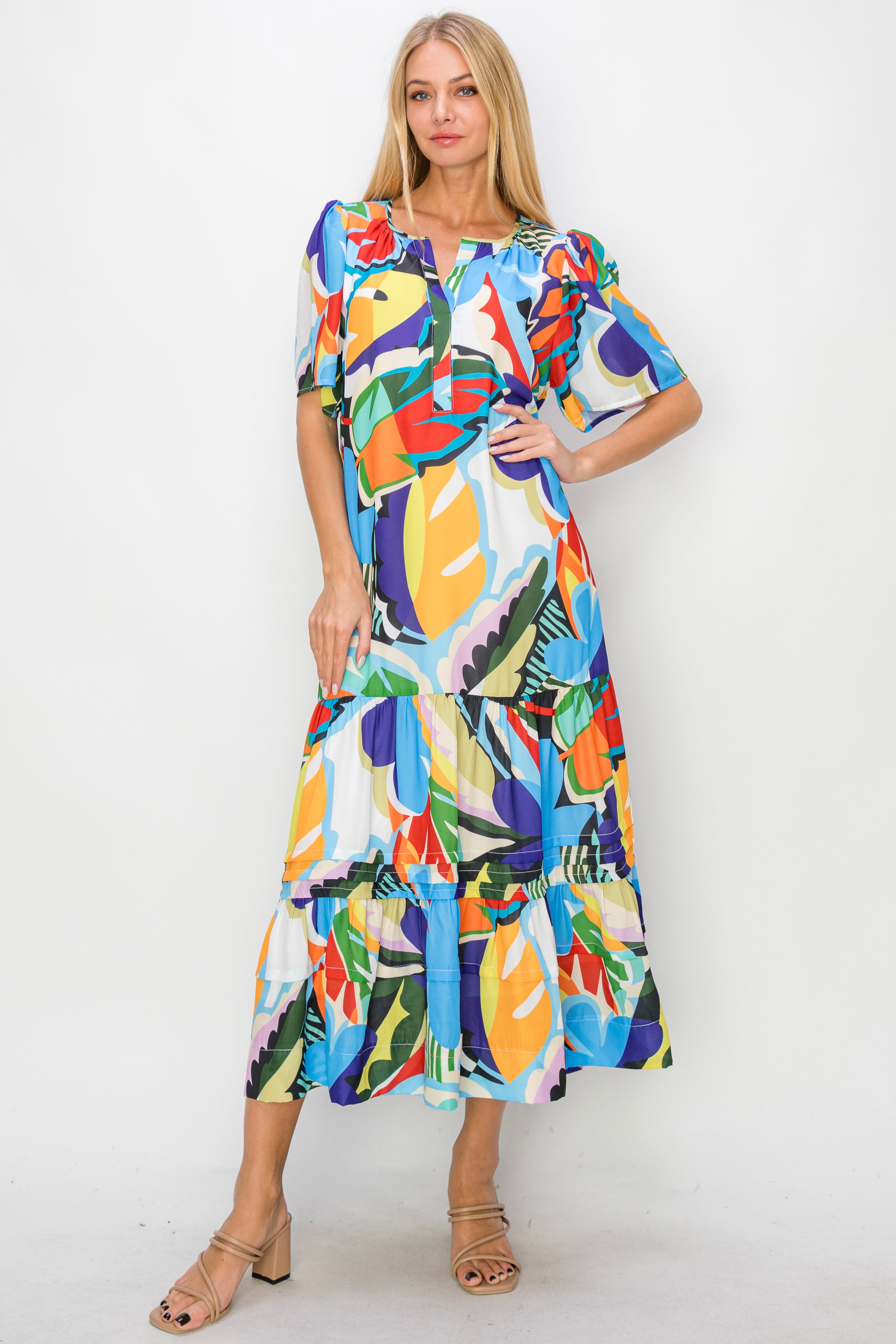 Joan Woven Print Dress