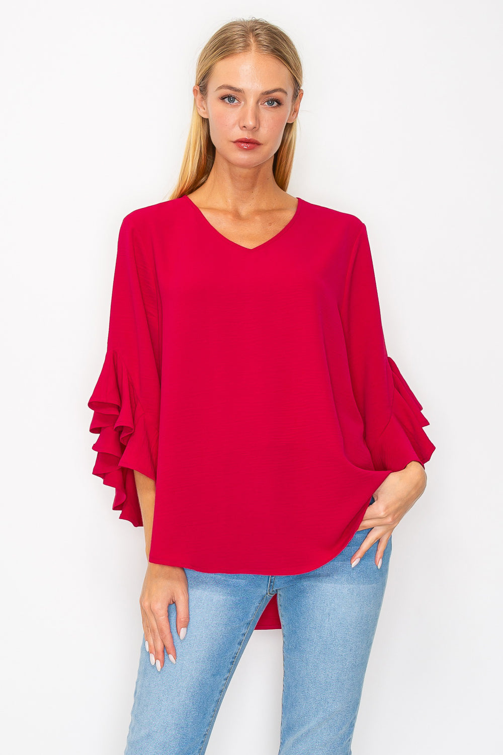 Jamie Top with Ruffle Sleeves
