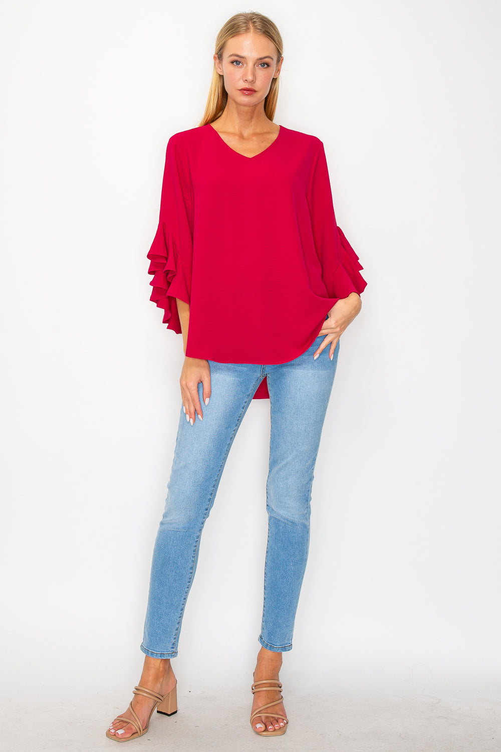 Jamie Top with Ruffle Sleeves