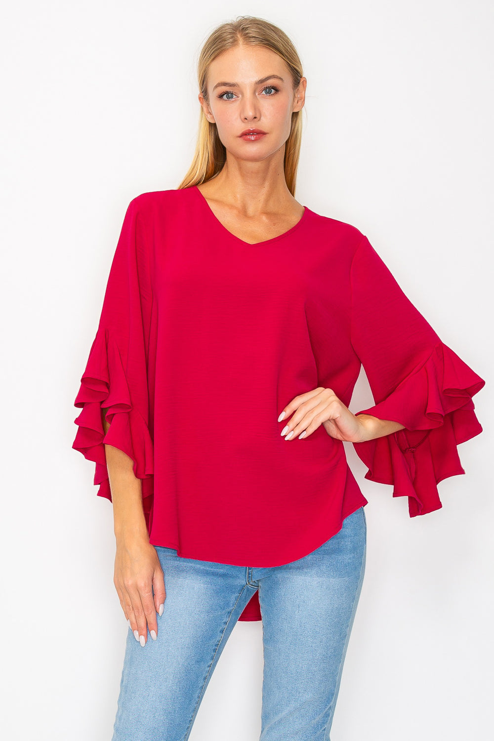 Jamie Top with Ruffle Sleeves