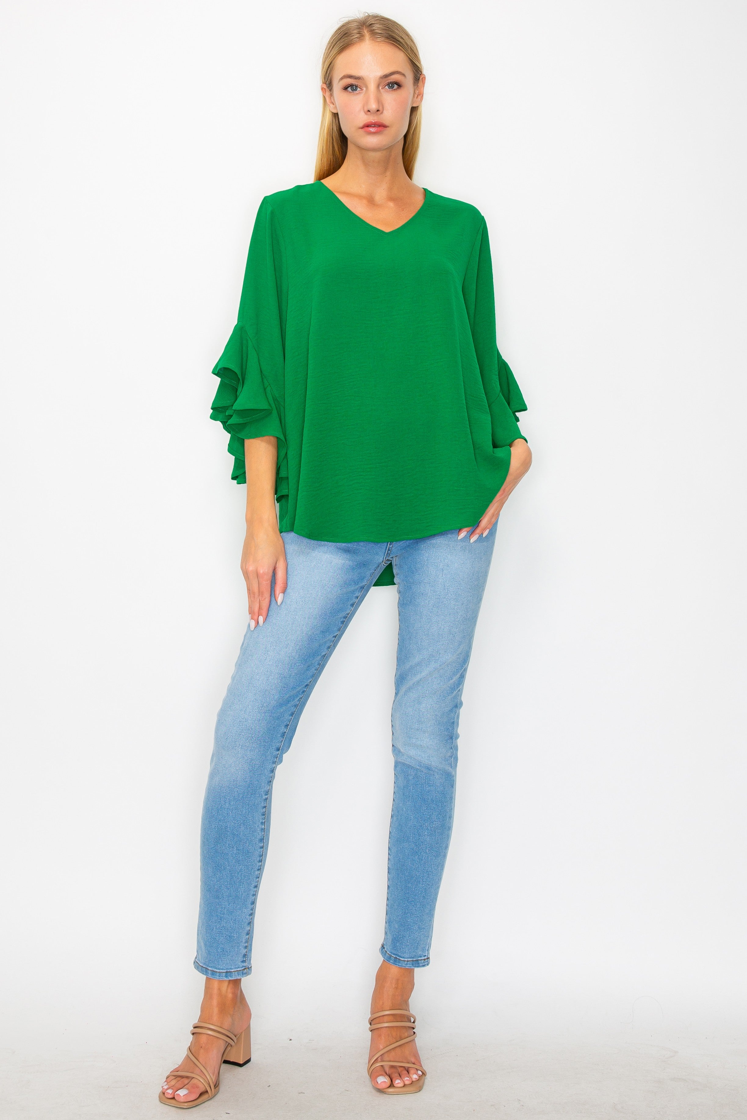 Jamie Top with Ruffle Sleeves