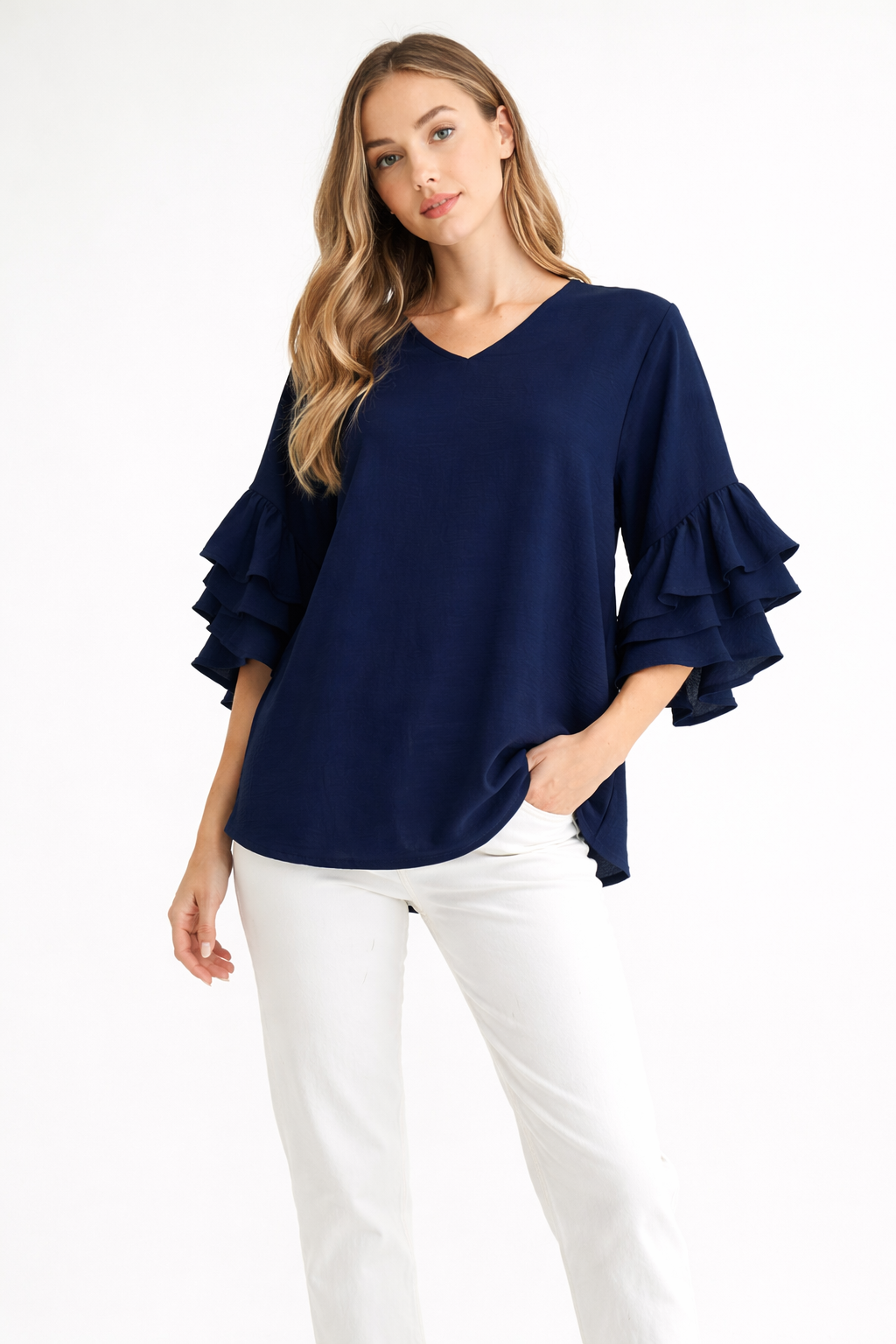 Jamie Top with Ruffle Sleeves