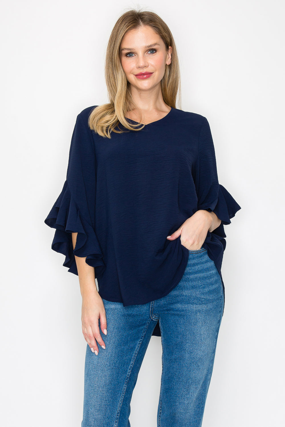 Jamie Top with Ruffle Sleeves