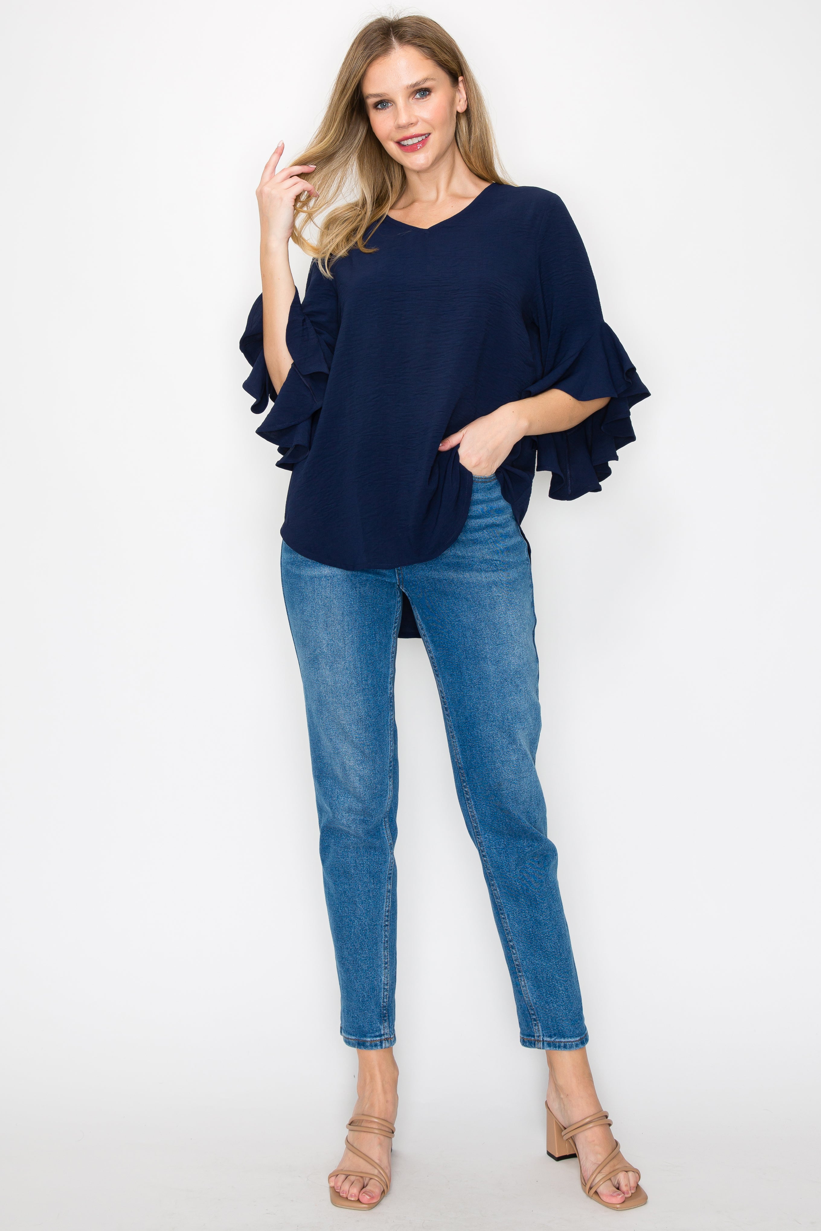 Jamie Top with Ruffle Sleeves