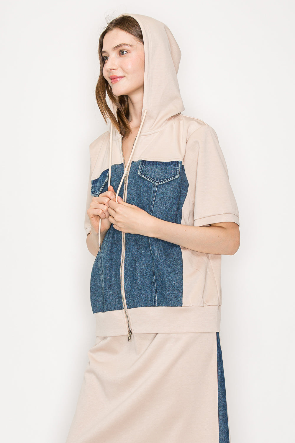 Diana Knit Top Jacket with Denim