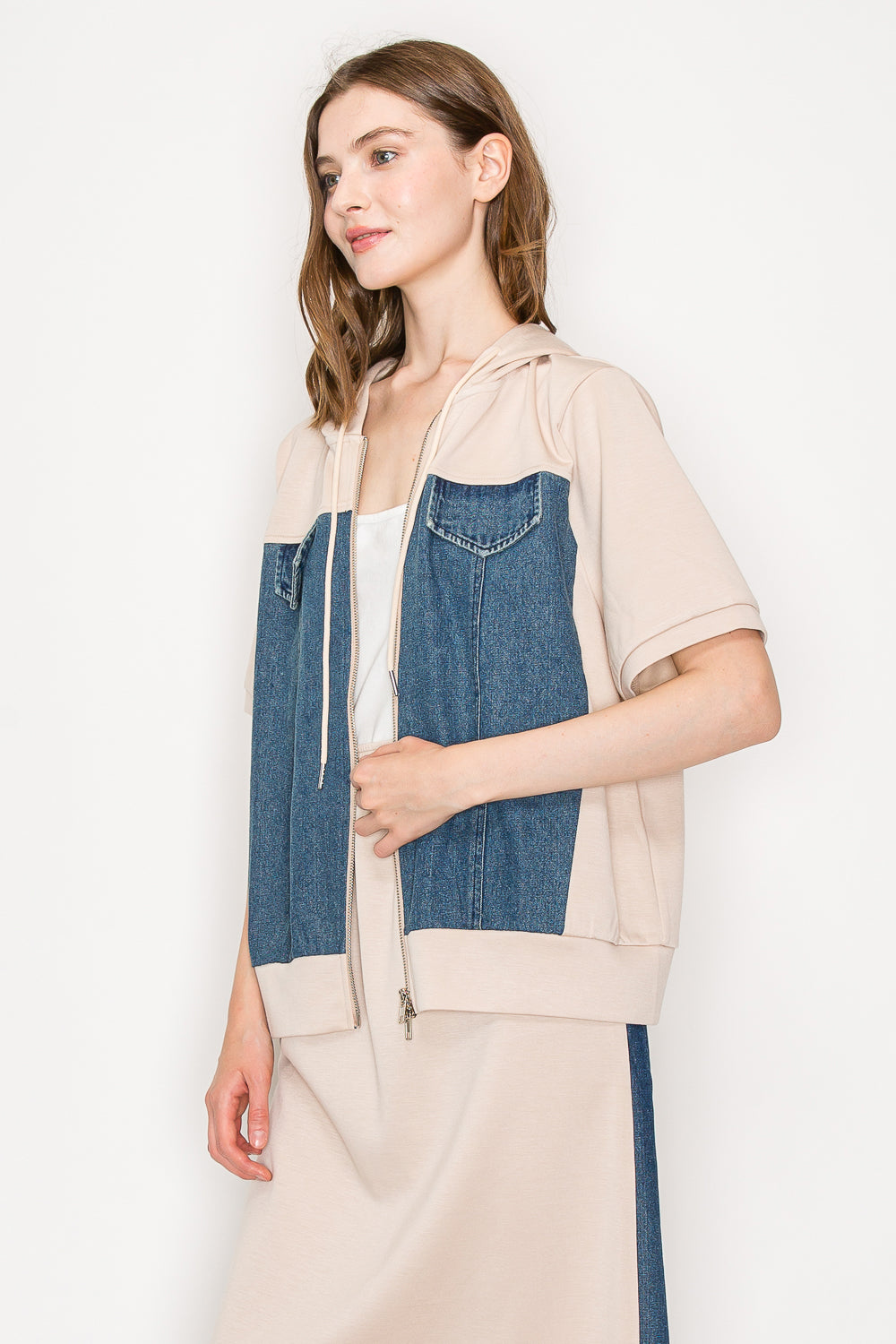 Diana Knit Top Jacket with Denim