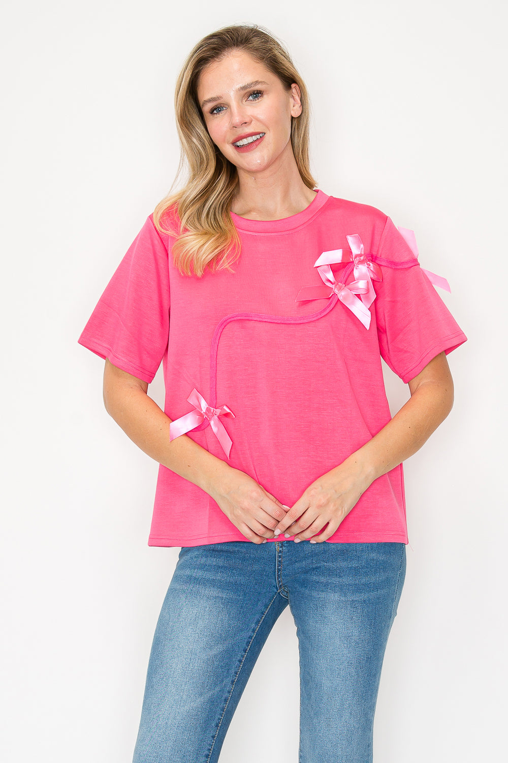 Karely Knit Top with Ribbons
