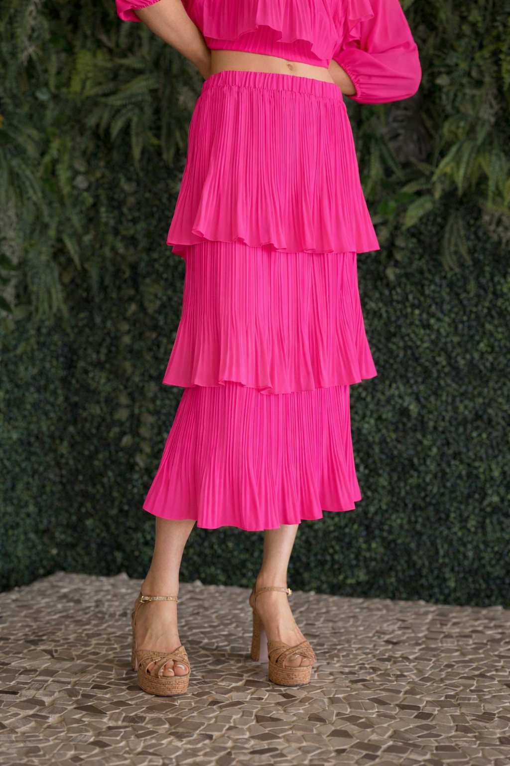 Javon Pleated Ruffle Tiered Skirt