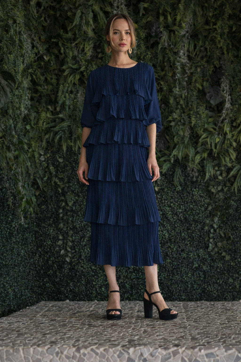Jesiah Pleated Ruffled Tiered Top