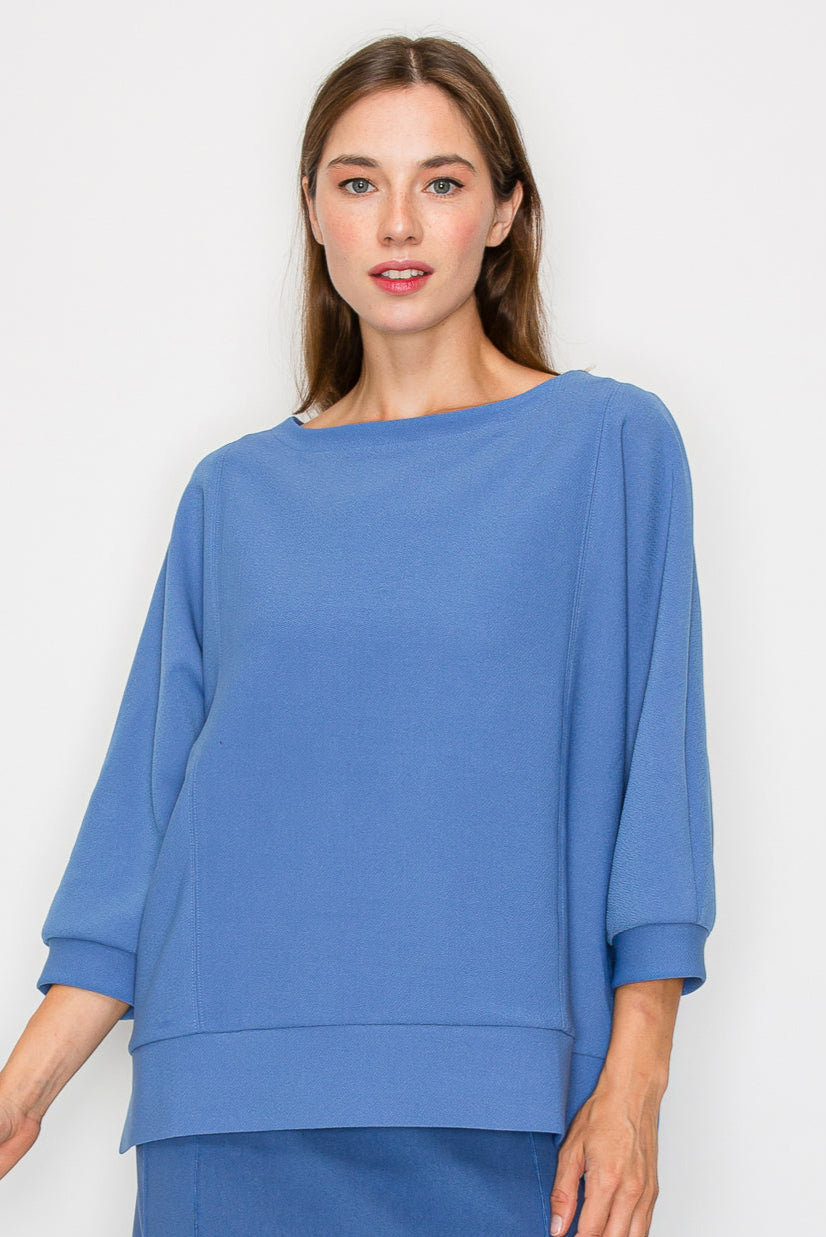 Karol Stretch Crepe Knit Top