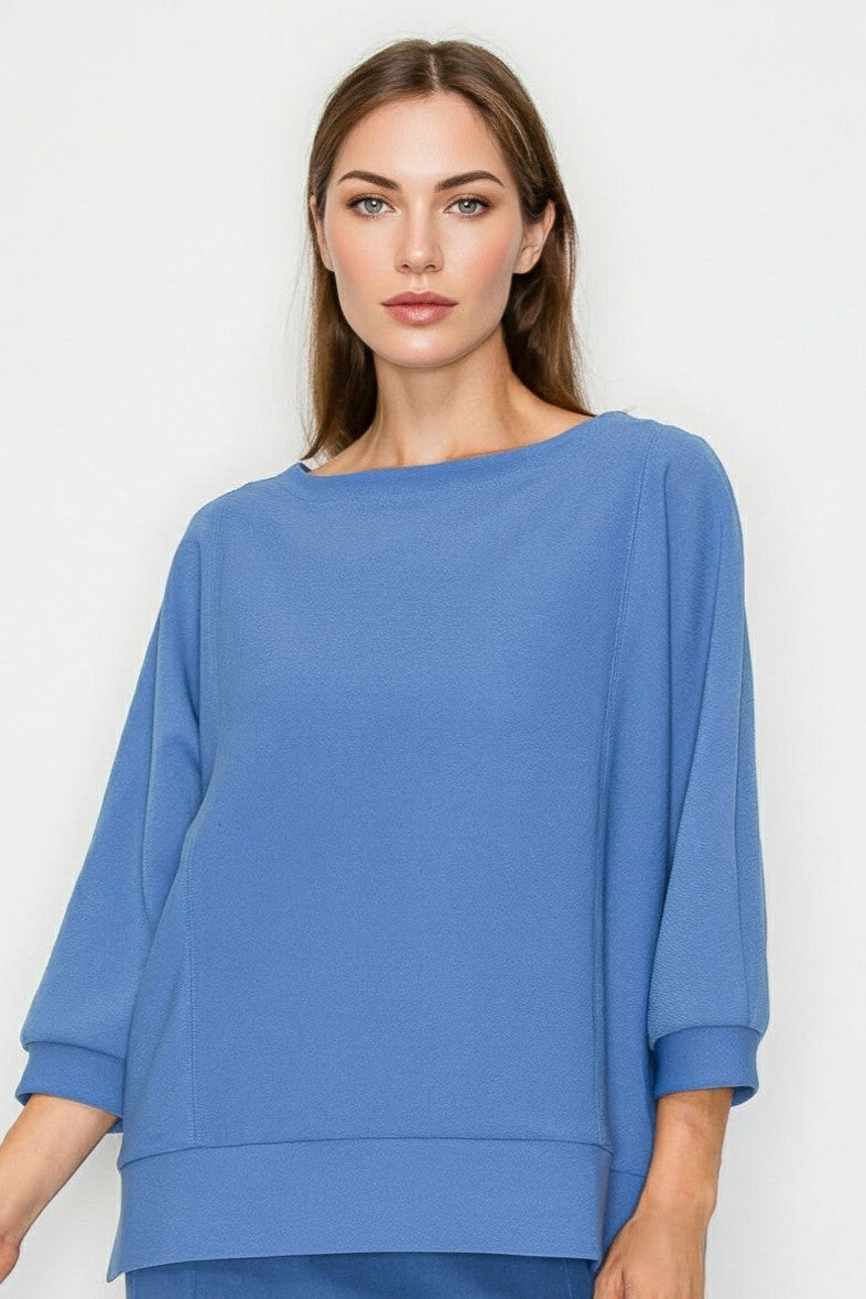 Karol Stretch Crepe Knit Top