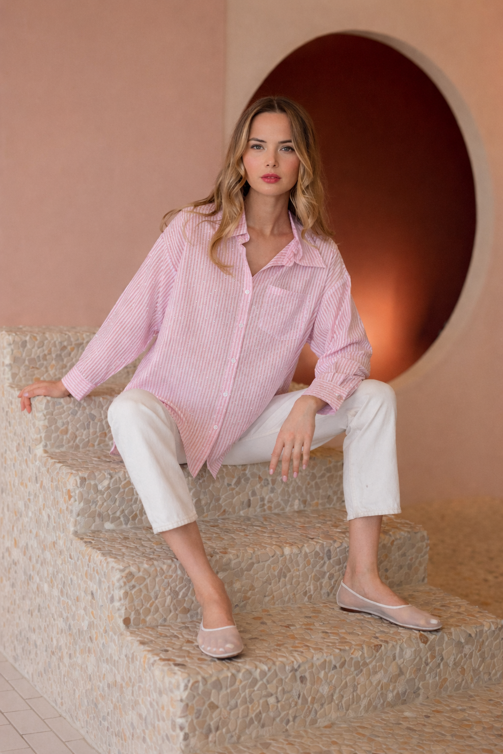 Jordana Sparkling Sheer Shirt