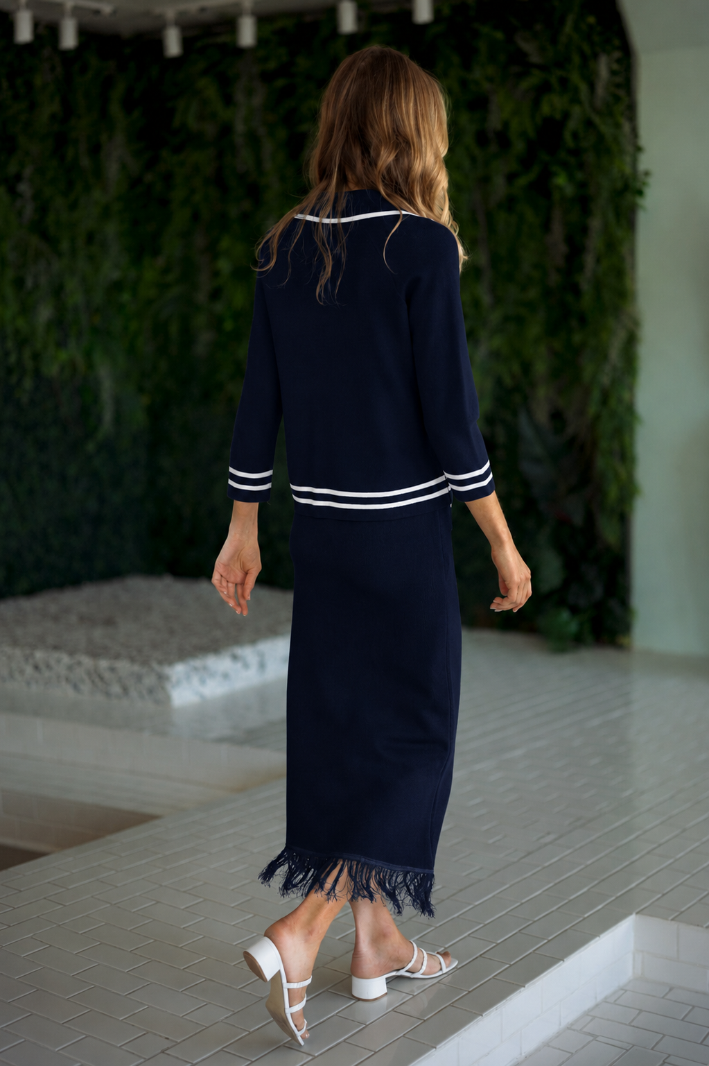 Sawyer Knitted Ribbed Fringe Skirt