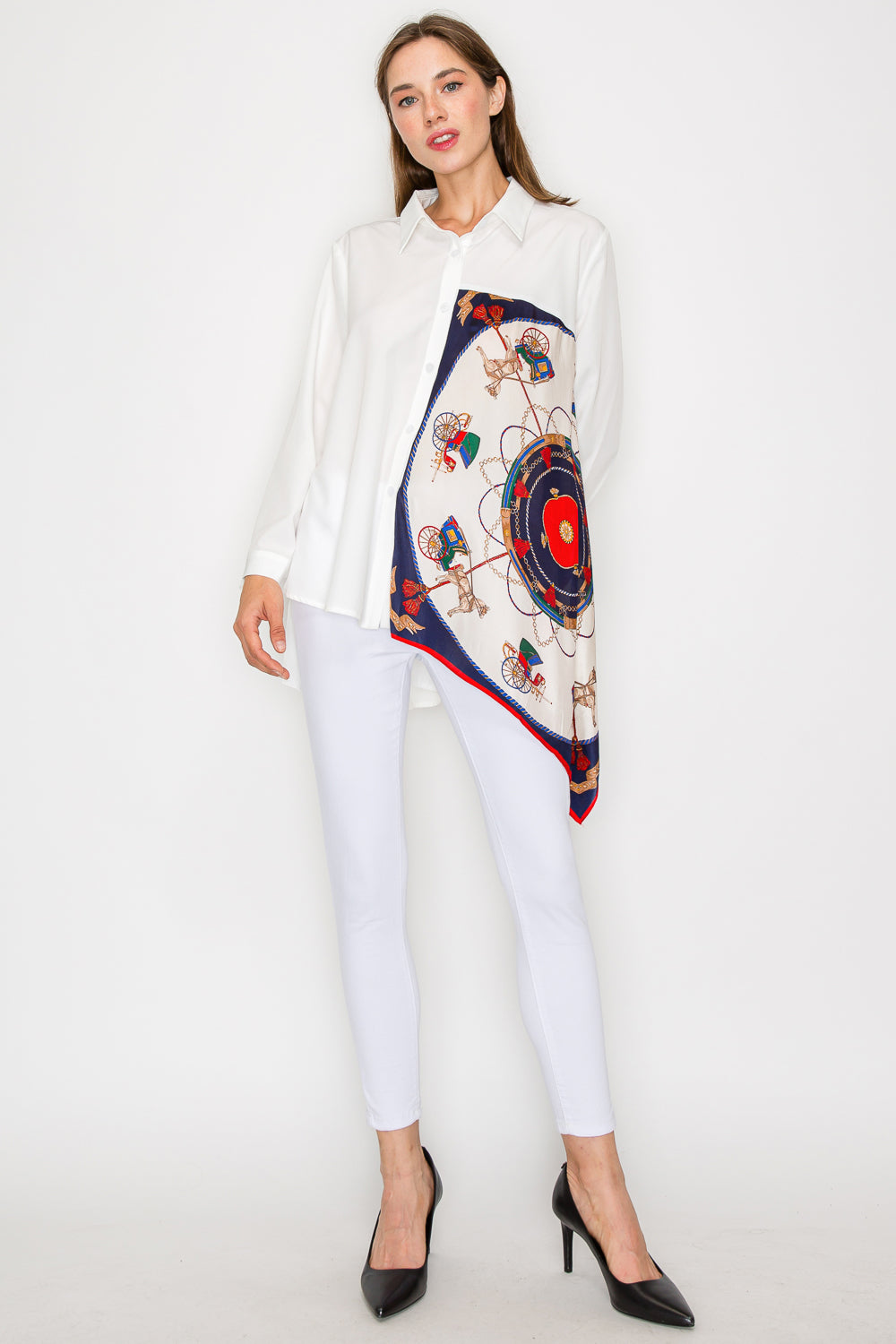 Jess Asymmetric Print Top