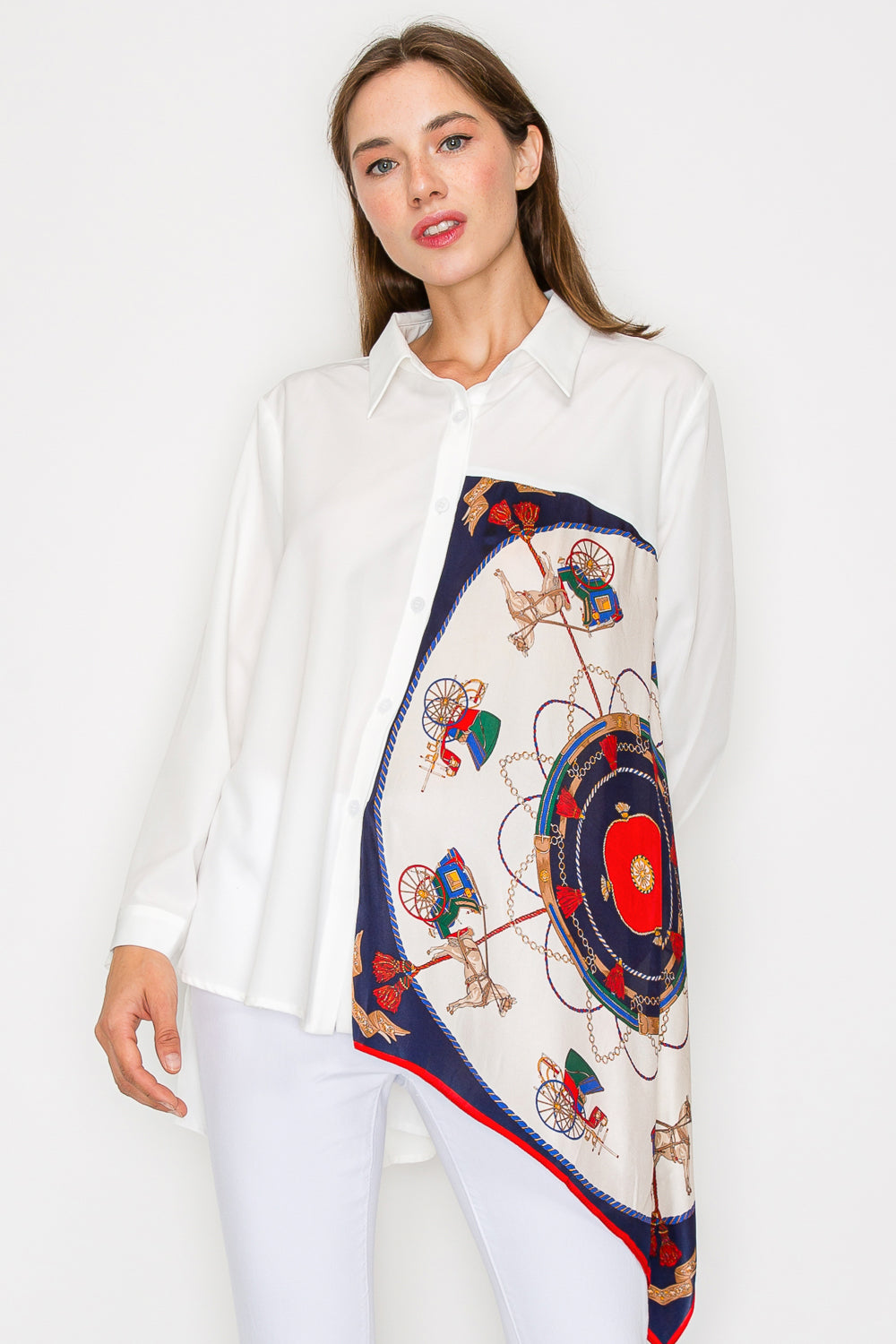 Jess Asymmetric Print Top
