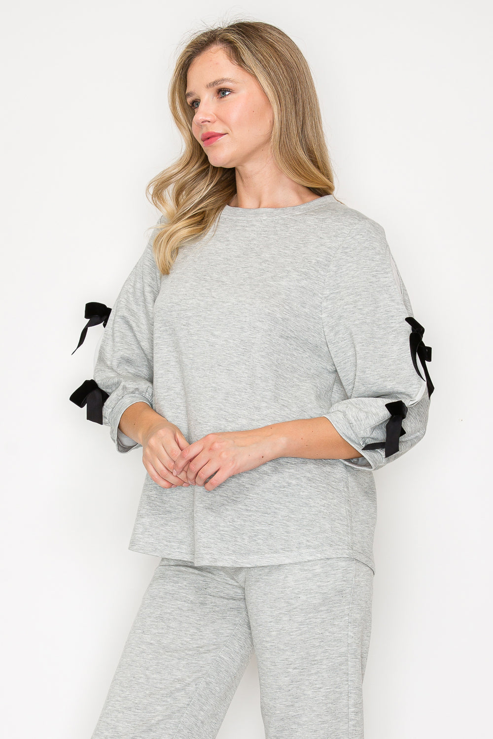 Fatimah Knit Top with Ribbons
