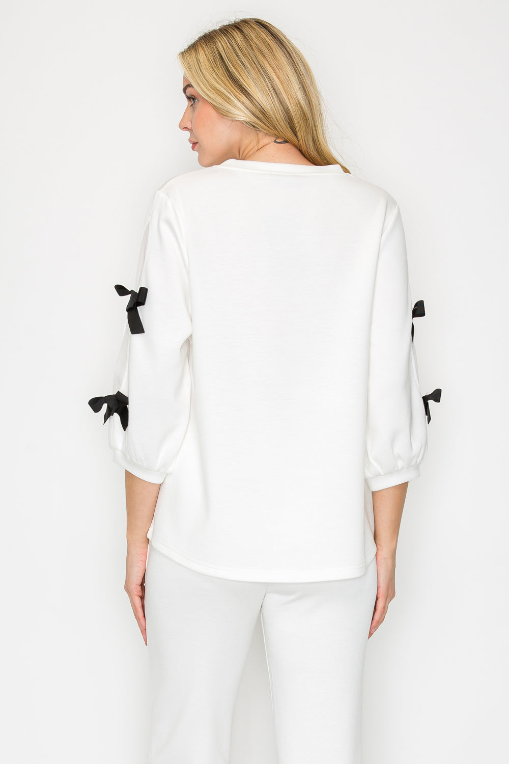 Fatimah Knit Top with Ribbons