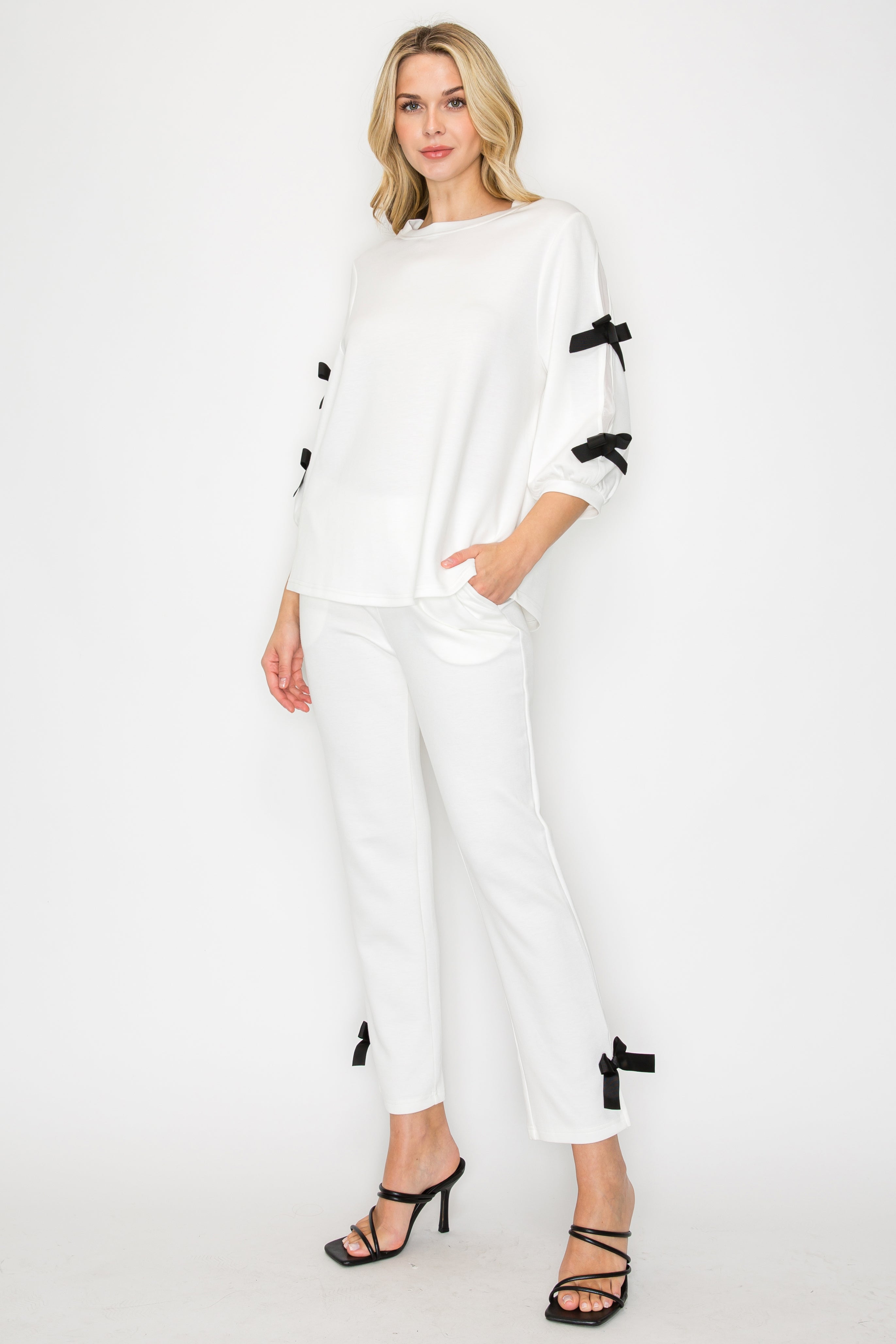 Fatimah Knit Top with Ribbons