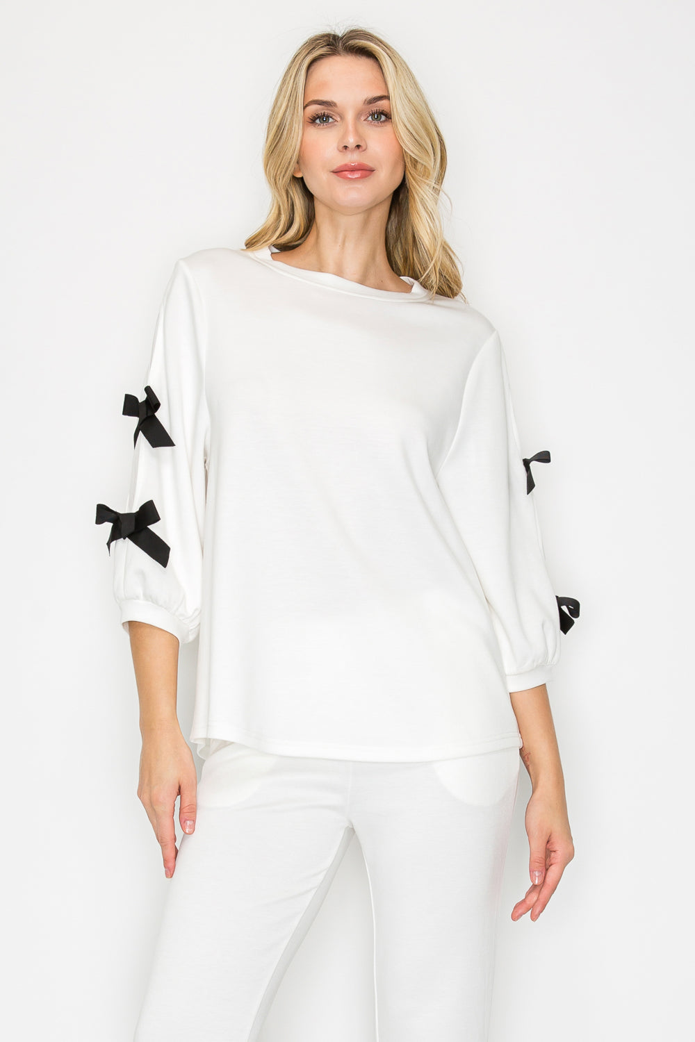 Fatimah Knit Top with Ribbons